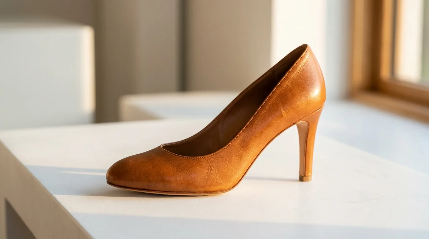 Gros plan sur du cuir pleine fleur pour chaussures femme