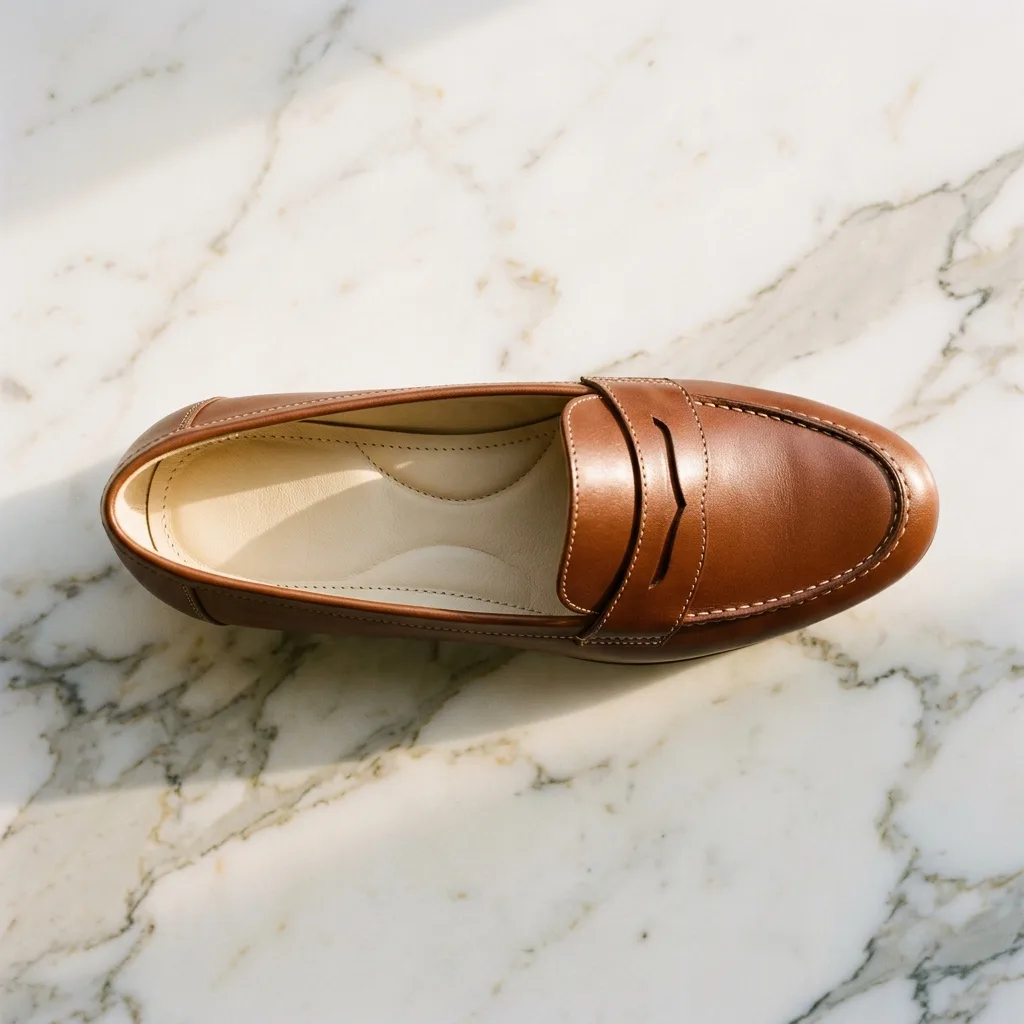 Doublure en cuir d'une chaussure femme de qualité